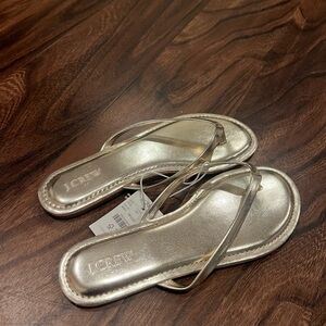 J. Crew Metallic Gold Women's Flipflops